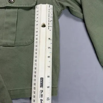 Zara denim jacket in olive green blends utility-inspired design