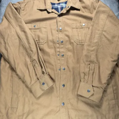 Duluth Trading Co Shirt Jacket Canvas Blanket Lined XXL Pre Owned