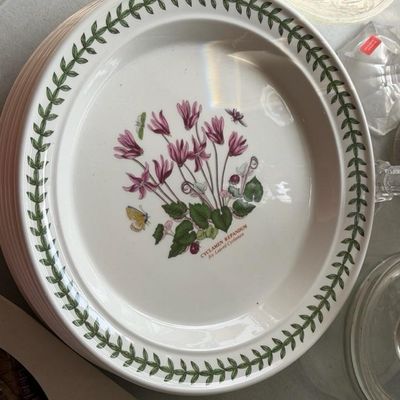 Dishes with Botanic Image
