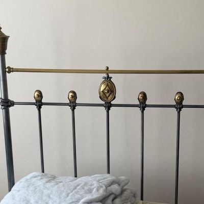 Sale Photo Thumbnail #5: Metal & Brass Bed