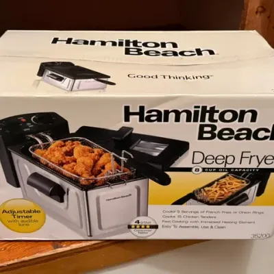 Sale Photo Thumbnail #277: Hamilton Beach deep fryer model 35200 in original retail packaging.
