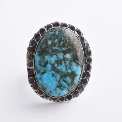 Southwestern Turquoise Cabochon Statement Ring