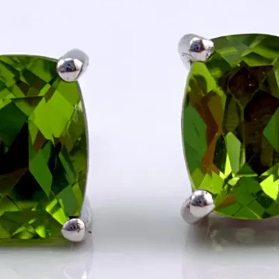 Peridot Sterling Silver Stud Earrings