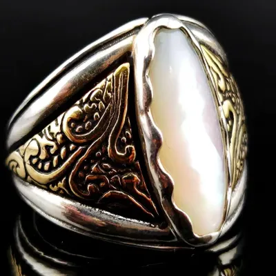 Carolyn Pollack Mother Of Pearl Sterling Silver Statement Ring 