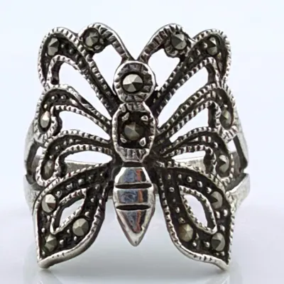 Marcasite Sterling Silver Butterfly Ring