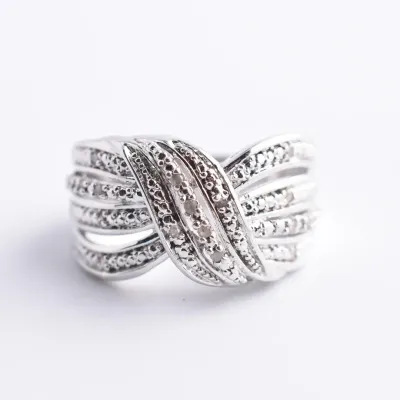 Pavé Sterling Silver Knot Ring