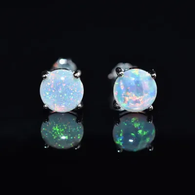 Opal Doublet Sterling Silver Stud Earrings