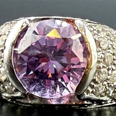 Purple Stone Sterling Stone Ring 