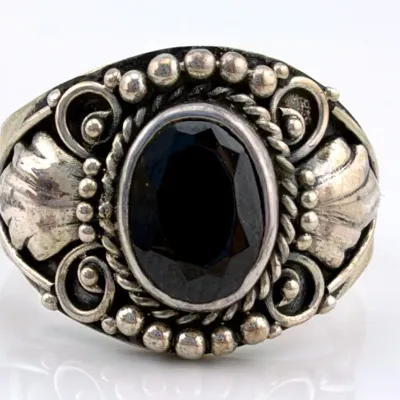 Garnet Sterling Silver Ring