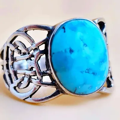 Turquoise Cabochon Sterling Silver Ring 