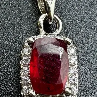Garnet Sterling Silver Pendant 