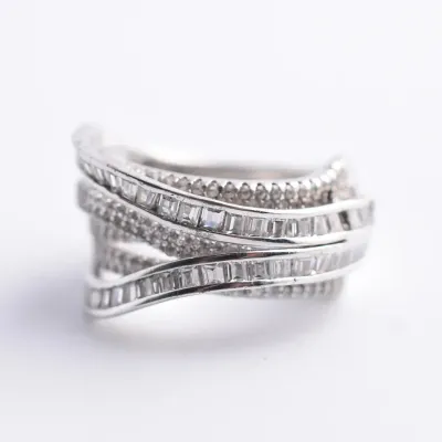 Sterling Silver Pavé Ring 