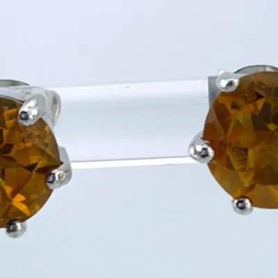 Citrine Sterling Silver Stud Earrings