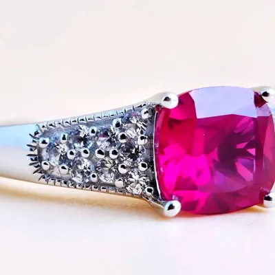 1.8ct Ruby Sterling Silver Ring 