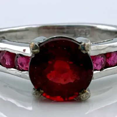 Ruby Sterling Silver Ring 