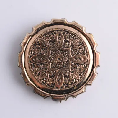 Vintage Ornate Gold-Toned Etched Brooch