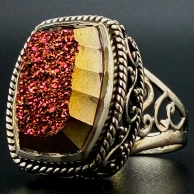 Druzy Sterling Silver Ring