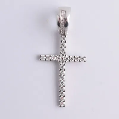 Moissanite Sterling Silver Cross Pendant