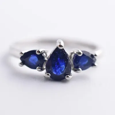 Blue Sapphire Sterling Silver Ring