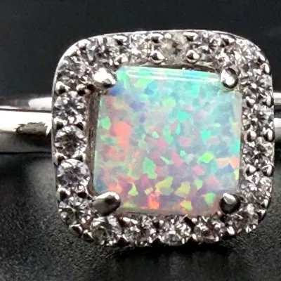 Opal Sterling Silver Ring 