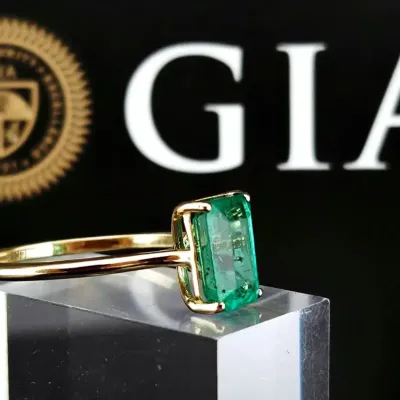 1.67ct Emerald 14k Gold Ring W/ GIA Report