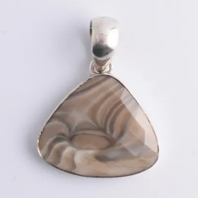 Agate Cabochon Sterling Silver Pendant