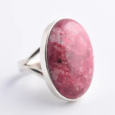 Thulite Cabochon Sterling Silver Ring