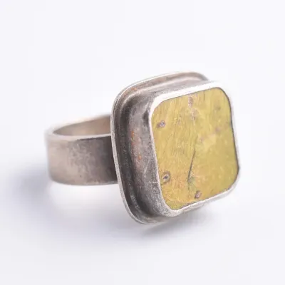 Stitchitite Cabochon Sterling Silver Ring