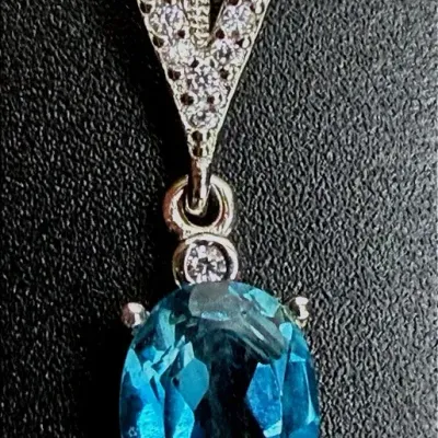 London Blue Topaz Sterling Silver Pendant