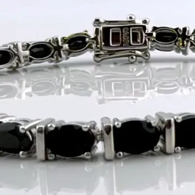 Onyx Sterling Silver Tennis Bracelet