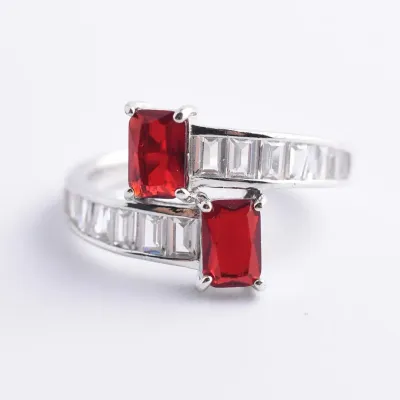 Red Sterling Silver Wrap Ring