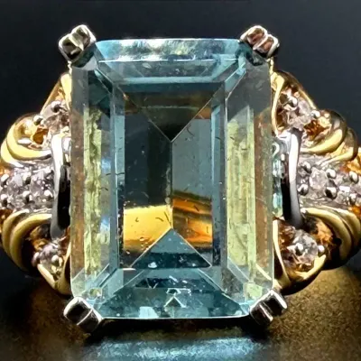Blue Stone Gold Vermeil Sterling Silver Ring