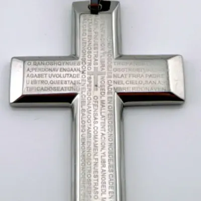 Karis Prayer Engraved Stainless Steel Cross