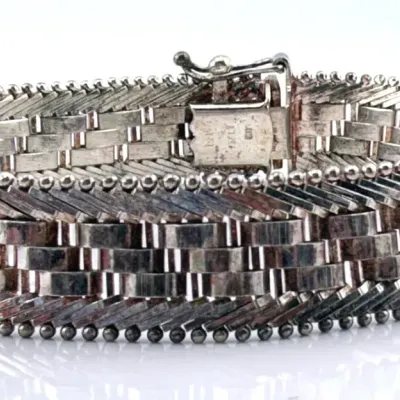 Italian Sterling Silver Woven Mesh Bracelet