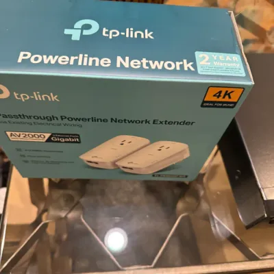 Sale Photo Thumbnail #59: TP-Link AV2000 Gigabit Passthrough Powerline Network Extender kit in original retail box.