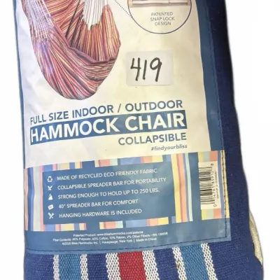 Bliss Hammocks full size indoor/outdoor collapsible hammock chair in original packaging.