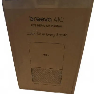 TCL Breeva A1C H13 HEPA air purifier in its original cardboard packaging.