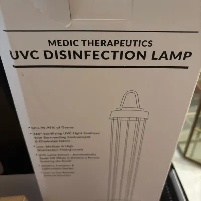 Medic Therapeutics UVC Disinfection Lamp in its original box.