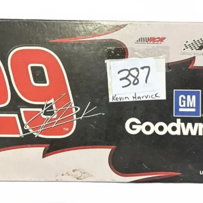 Action Performance 1:24 scale die-cast stock car in original packaging, featuring Kevin Harvick's #29 GM Goodwrench branding.