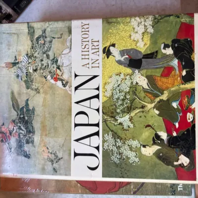 Hardcover copy of "Japan: A History in Art" by Bradley Smith, featuring a dust jacket with traditional Japanese artwork.