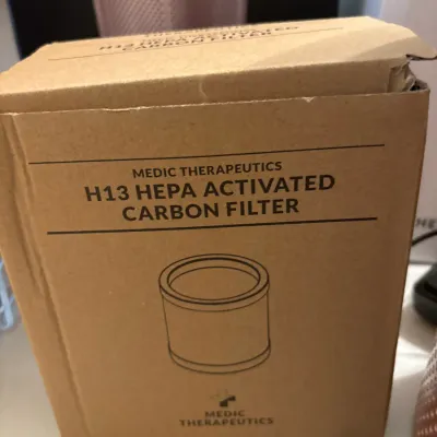 Medic Therapeutics H13 HEPA activated carbon filter replacement in original cardboard box.
