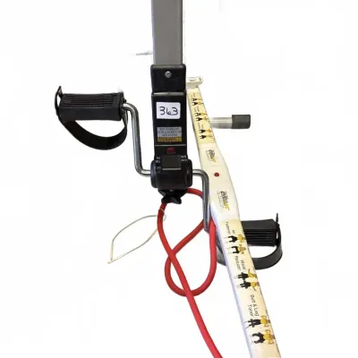 Drive Medical portable under-desk pedal exerciser, paired with a Gym Bar workout accessory featuring integrated resistance tubing.