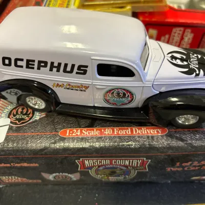 NASCAR Country 1:24 scale '40 Ford Delivery die-cast toy truck featuring Hank Williams Jr. 'Bocephus' graphics, presented...