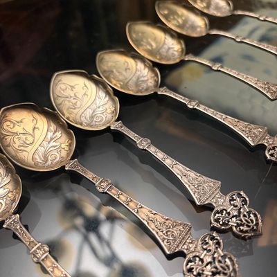 Sale Photo Thumbnail #23: Set of sterling silver dessert spoons 