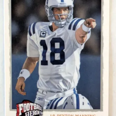Upper Deck Football Heroes Peyton Manning Indianapolis Colts trading card.