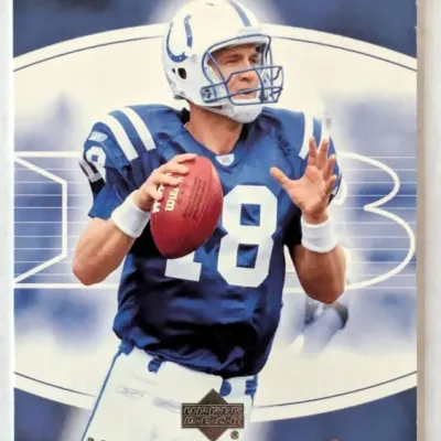 Upper Deck Peyton Manning Foundations Indianapolis Colts football trading card.