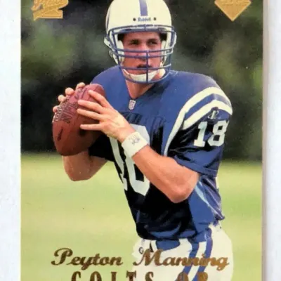 1998 Collector's Edge Peyton Manning Colts QB rookie football card featuring 1st Place branding.