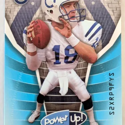 Upper Deck Power Up! Peyton Manning Indianapolis Colts trading card.