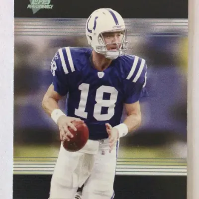 Topps Performance Peyton Manning Indianapolis Colts trading card in clean condition.