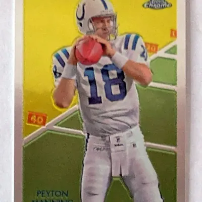 2002 Topps Chrome Peyton Manning football card #122 in good condition.